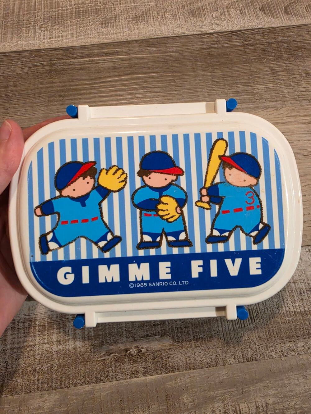 Vintage 1985 Sanrio Gimme Five Baseball Bento Box Japan